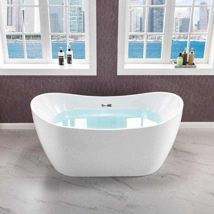 WoodBridge 59'' x 29'' Freestanding Soaking Acrylic Bathtub & Reviews